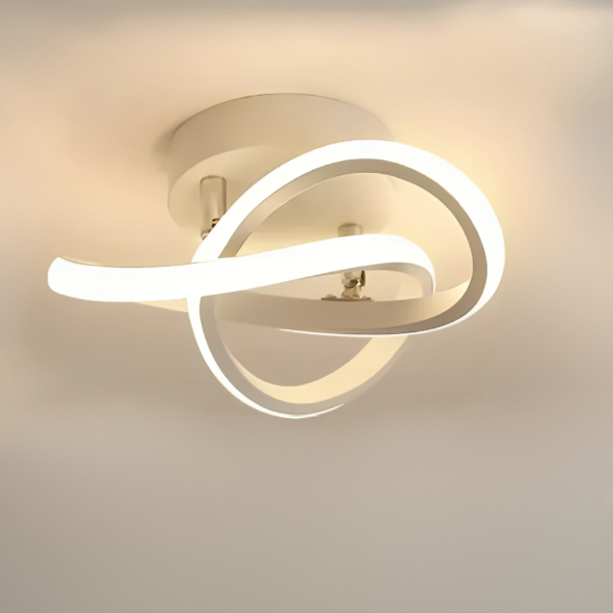 Modern LED Ceiling Light with Creative Dual Ring Design