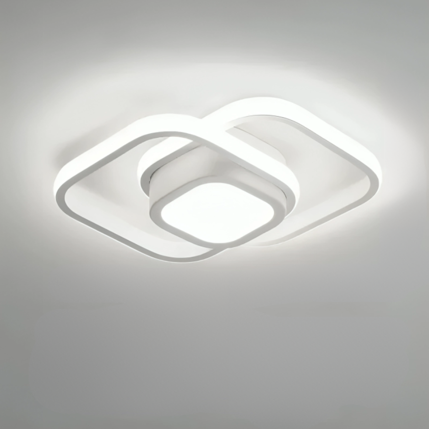 Modern LED Ceiling Light with Creative Dual Ring Design