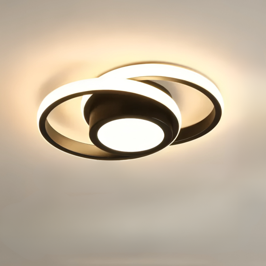 Modern LED Ceiling Light with Creative Dual Ring Design