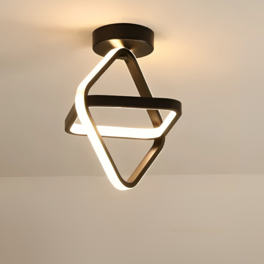 Modern LED Ceiling Light with Creative Dual Ring Design