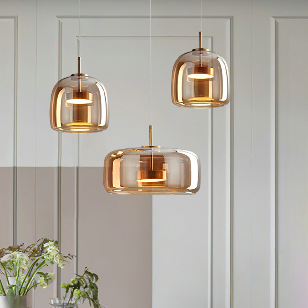 Vintage Gold Metal and Glass Pendant Light for Chic Home Décor