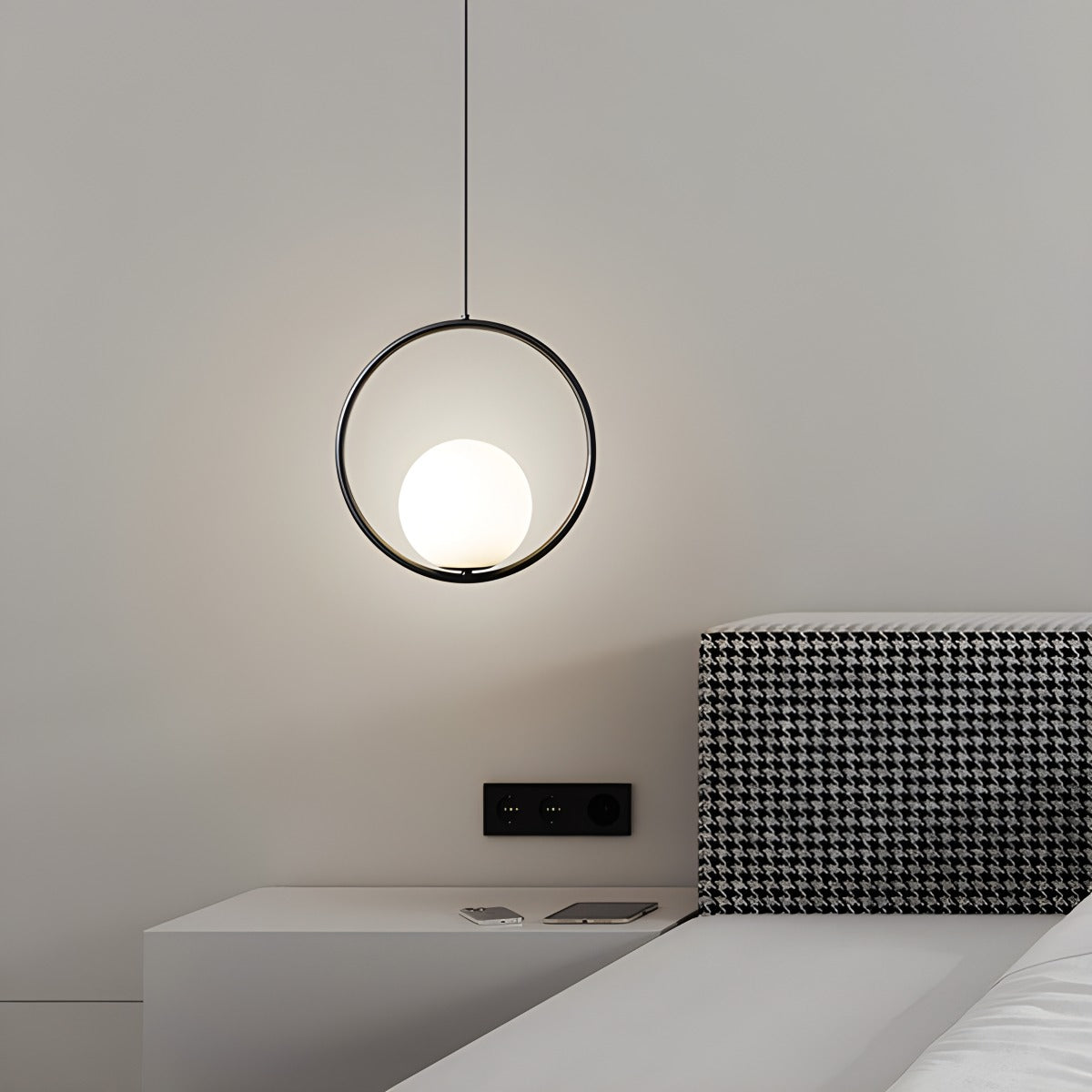 Modern Minimalist Pendant Light with Brushed Metal Finish