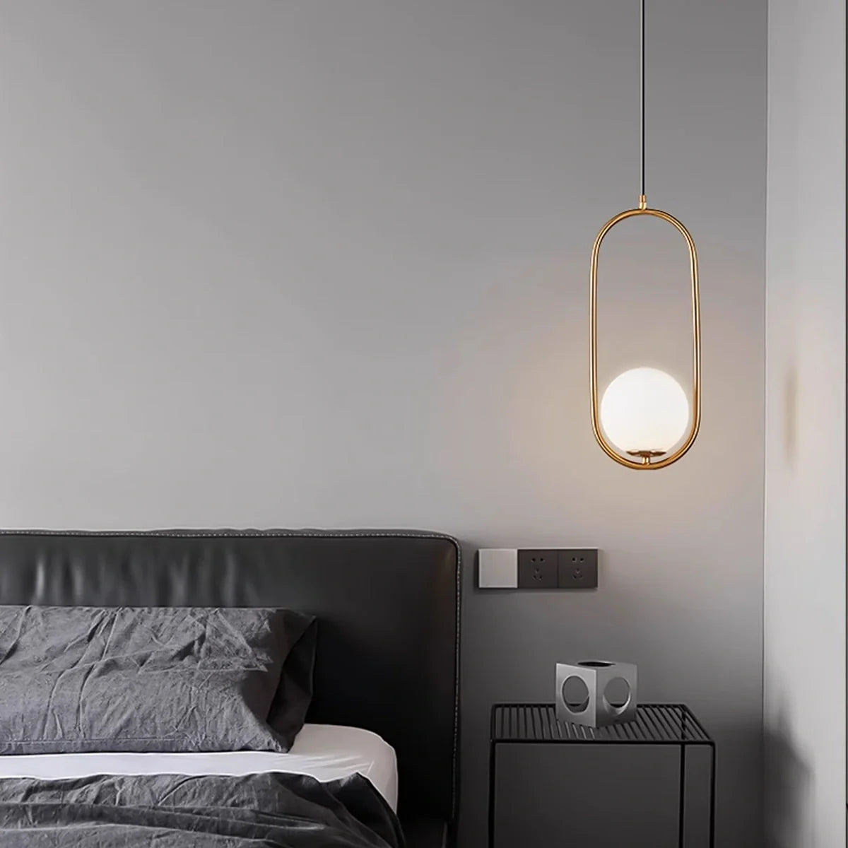 Modern Minimalist Pendant Light with Brushed Metal Finish