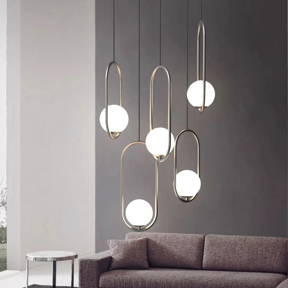 Modern Minimalist Pendant Light with Brushed Metal Finish