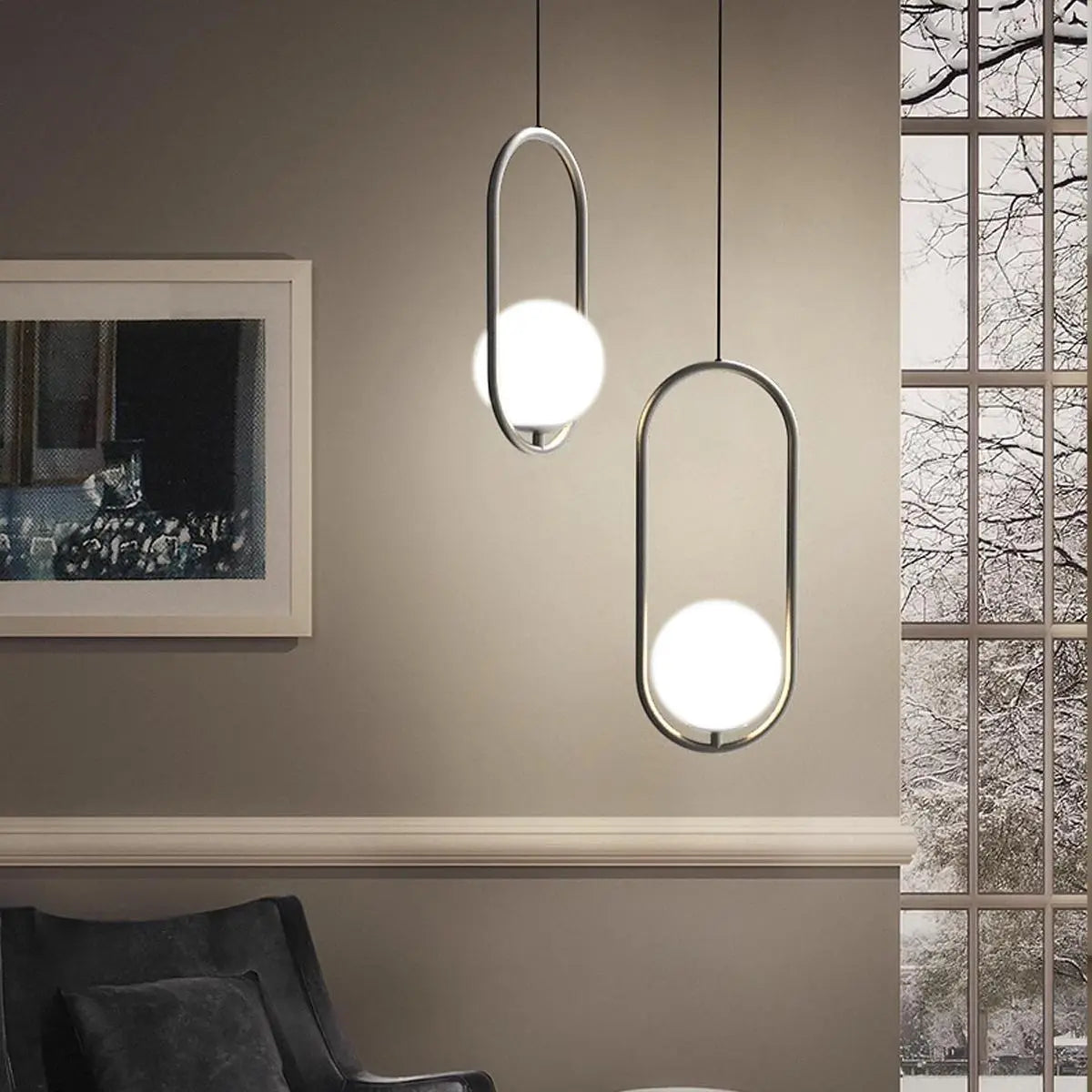 Modern Minimalist Pendant Light with Brushed Metal Finish