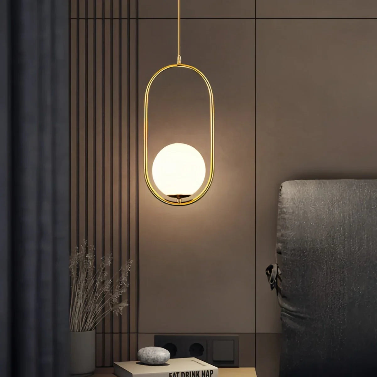 Modern Minimalist Pendant Light with Brushed Metal Finish