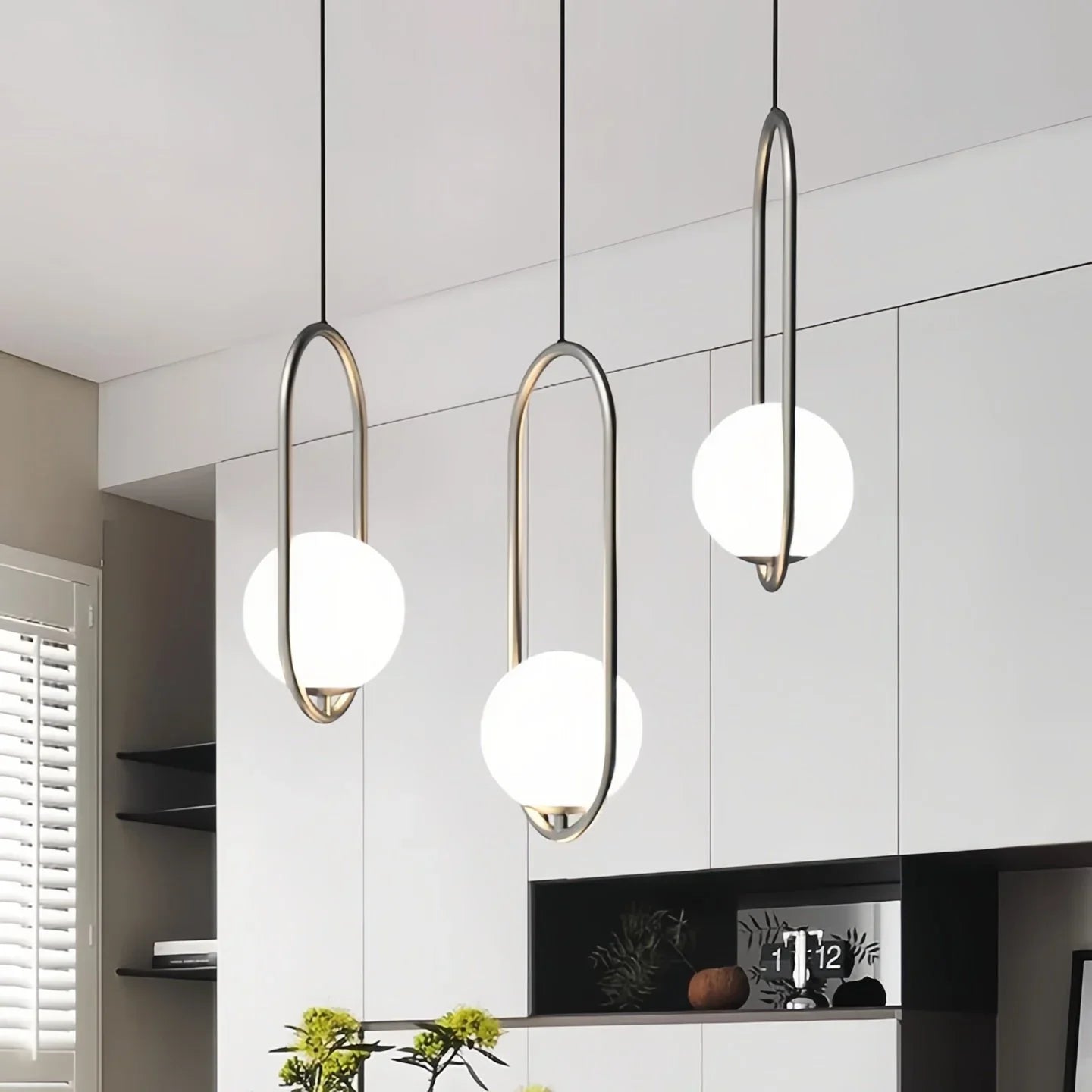 Modern Minimalist Pendant Light with Brushed Metal Finish