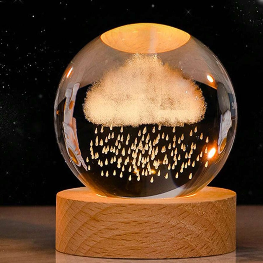 Glowing Crystal Sphere Decorative Accent for Modern Home Decor