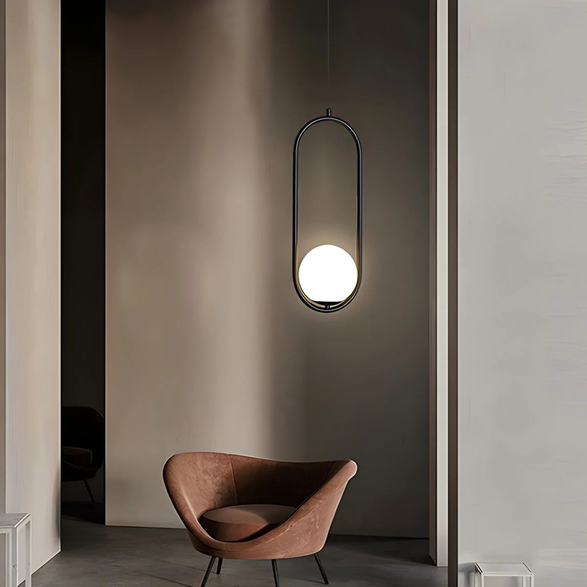 Modern Minimalist Pendant Light with Brushed Metal Finish