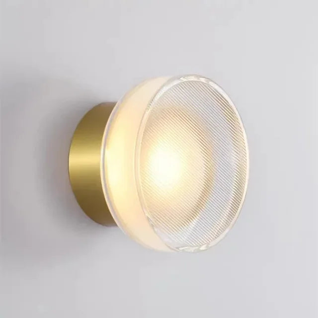 Modern LED Glass Wall Lamp - Minimalist Round Sconce for Living Room & Bedroom