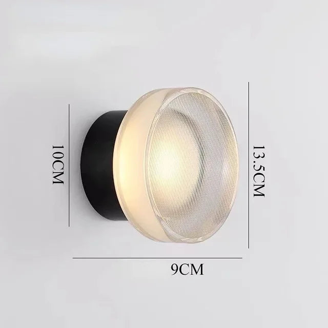 Modern LED Glass Wall Lamp - Minimalist Round Sconce for Living Room & Bedroom