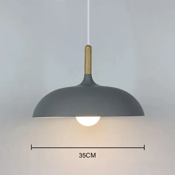 Modern Oak Wood Pendant Light with Nordic Minimalist Design