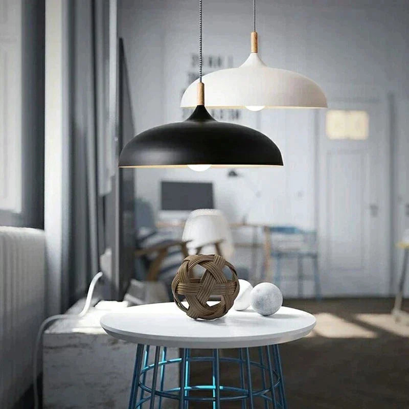 Modern Oak Wood Pendant Light with Nordic Minimalist Design