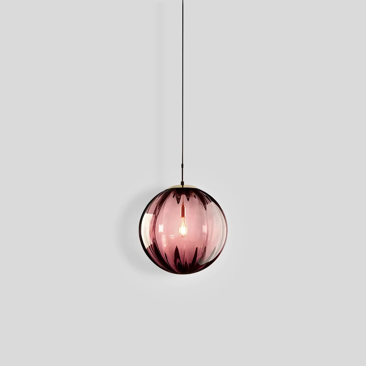 Modern Nordic Glass Ball Pendant Light with Water Pattern Design