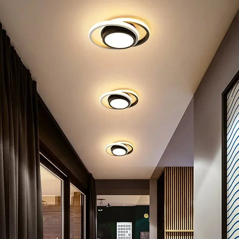 Modern LED Ceiling Light with Creative Dual Ring Design