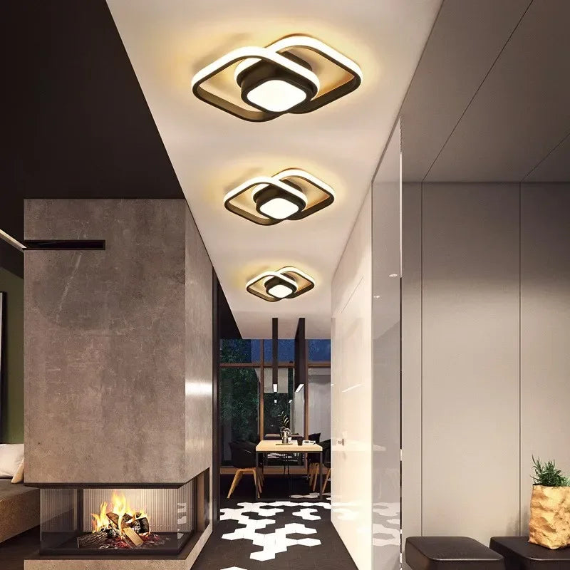 Modern LED Ceiling Light with Creative Dual Ring Design