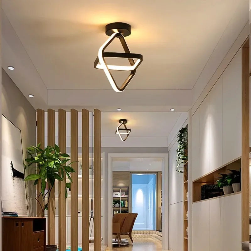 Modern LED Ceiling Light with Creative Dual Ring Design