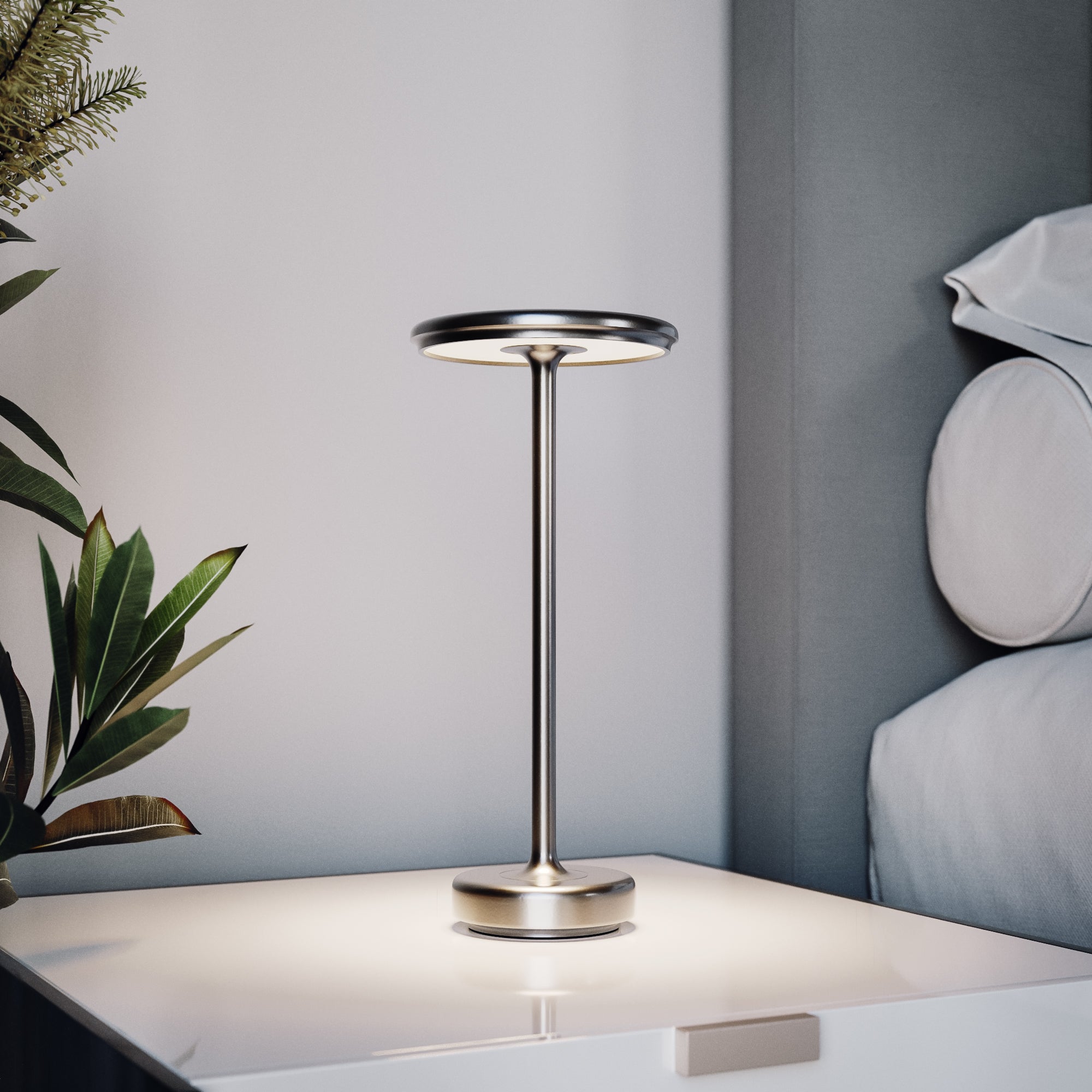 Wireless Modern Gold Table Lamp with Minimalist Design for Home Decor