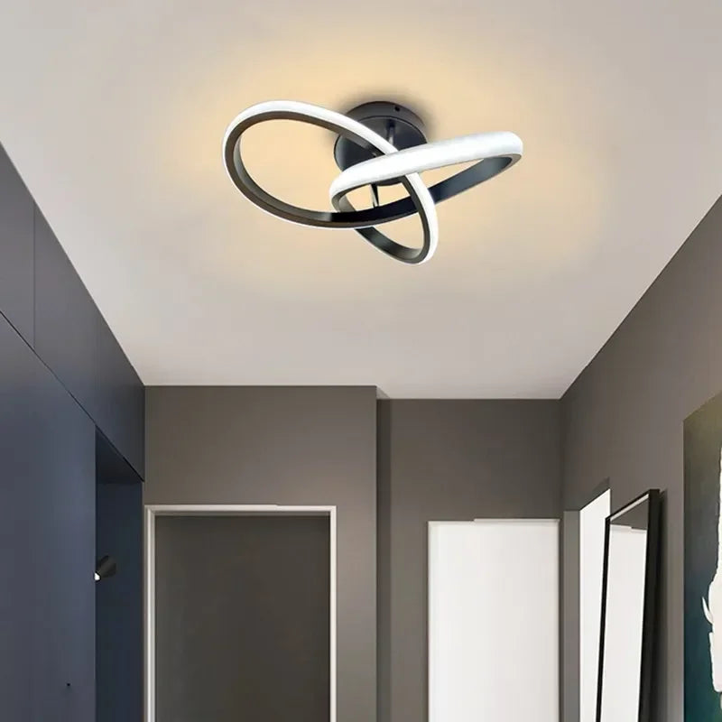 Modern LED Ceiling Light with Creative Dual Ring Design